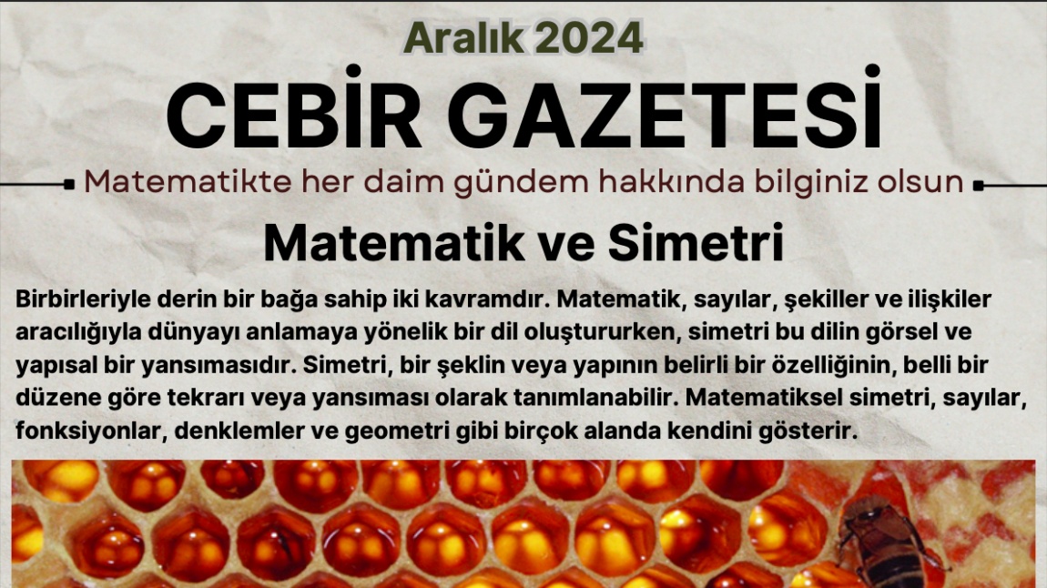 Cebir Gazetemizin Aralık saysısı yayımlandı.