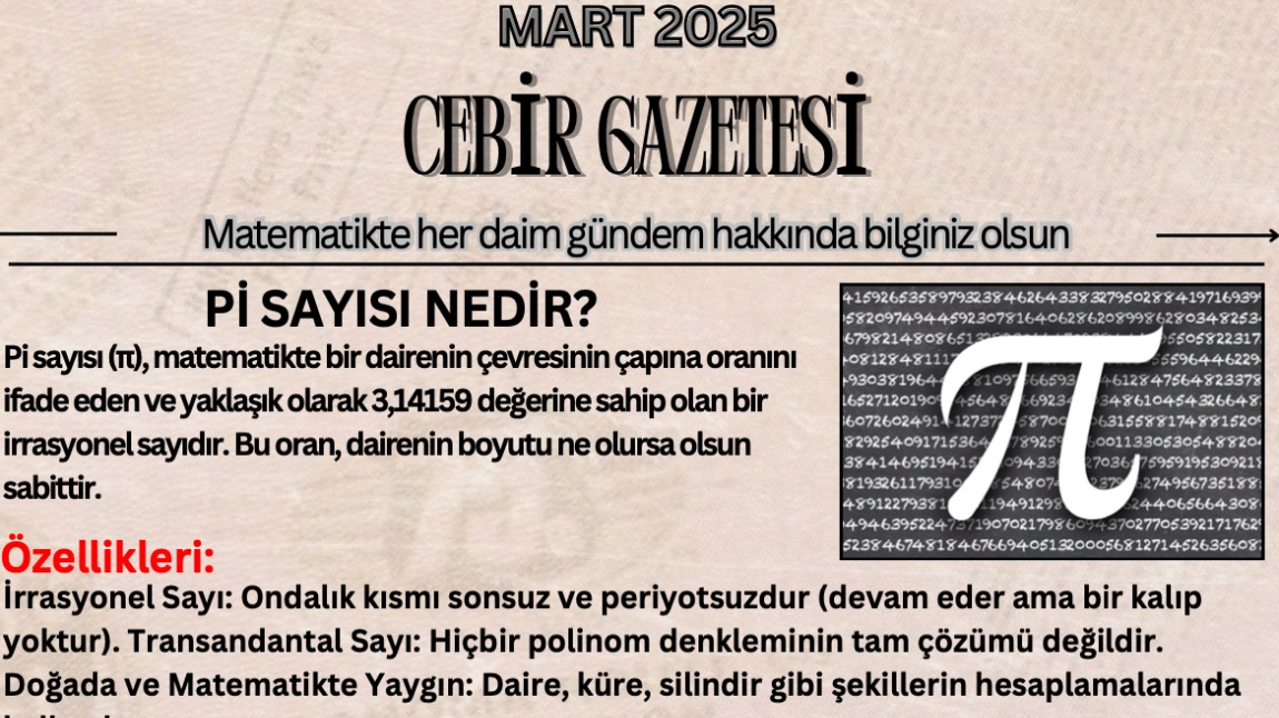 Cebir Gazetemizin MART sayısı yayımlandı.